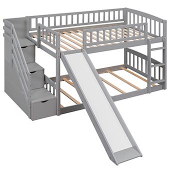 Merax Stairway Bunk Bed with Two Drawers and Slide