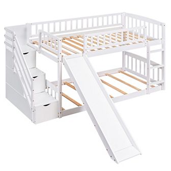 Merax Stairway Bunk Bed with Two Drawers and Slide