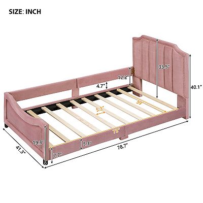 Merax Twin Size Upholstered Daybed with Classic Stripe