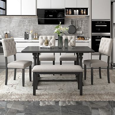Merax 6-piece Dining Table And Chair Set