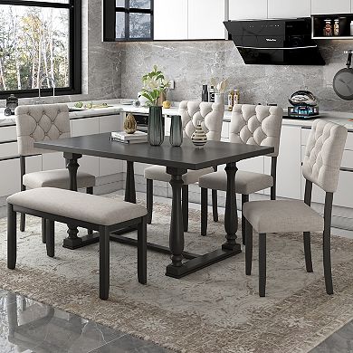 Merax 6-piece Dining Table And Chair Set