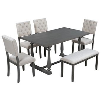Merax 6 pc Dining Table And Chair Set
