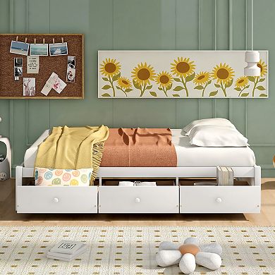 Merax Platform Storage Bed With 3 Drawers