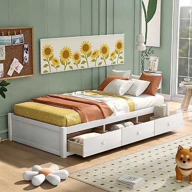 Merax Platform Storage Bed With 3 Drawers