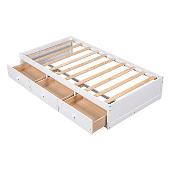 Merax Platform Storage Bed With 3 Drawers