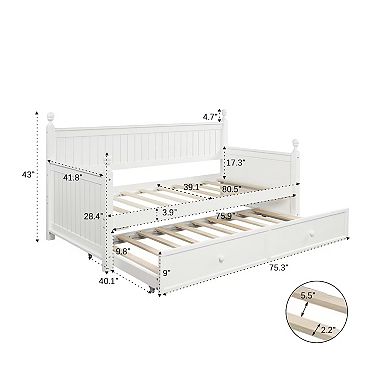 Merax Twin Size Wood Daybed with Trundle