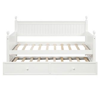 Merax Twin Size Wood Daybed with Trundle
