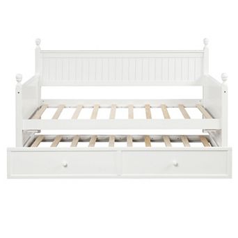 Merax Twin Size Wood Daybed with Trundle