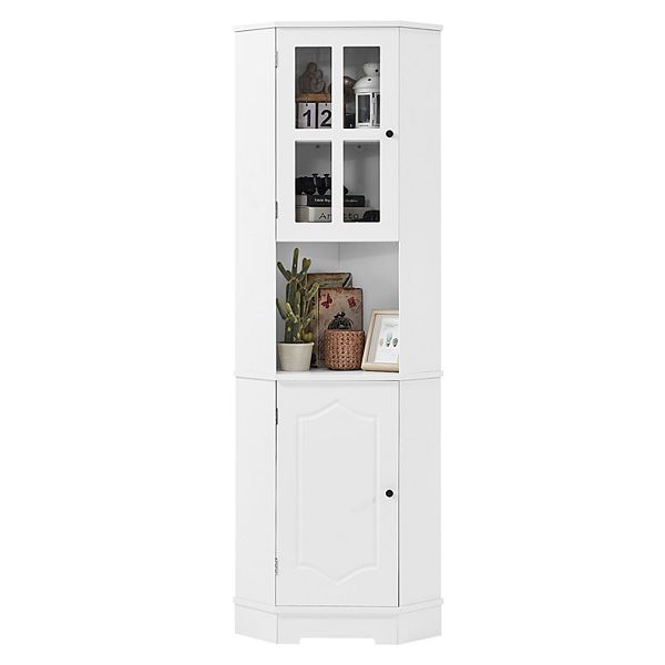 Merax Tall Bathroom Storage Corner Cabinet