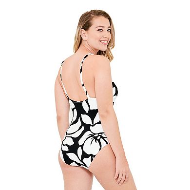 Women's Freshwater Deep Plunge Strappy Halter One-Piece Swim Suit