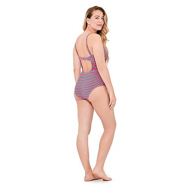 Women's Freshwater Belt Front Cami Halter One-Piece Swim Suit