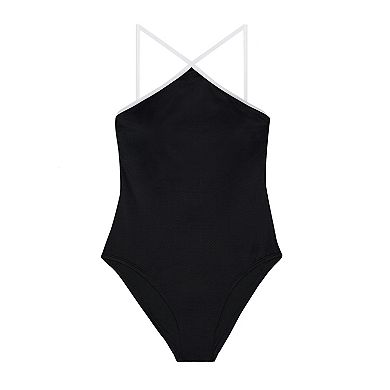 Women's Freshwater High Neck Cut Out Back One-Piece Swim Suit