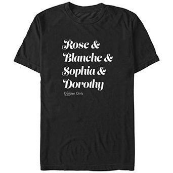 Men's The Golden Girls Main Girls Names Graphic Tee