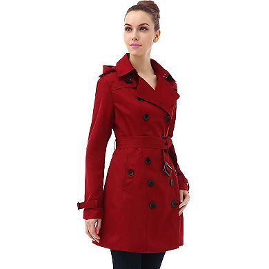 Women's Bgsd Leah Waterproof Hooded Mid Length Trench Coat