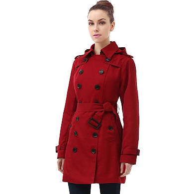 Women's Bgsd Leah Waterproof Hooded Mid Length Trench Coat