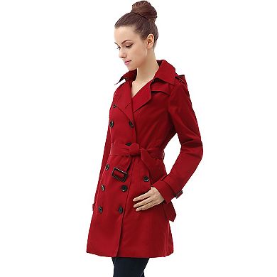 Women's Bgsd Leah Waterproof Hooded Mid Length Trench Coat