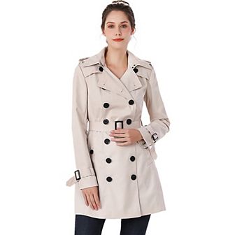 Women's Bgsd Leah Waterproof Hooded Mid Length Trench Coat