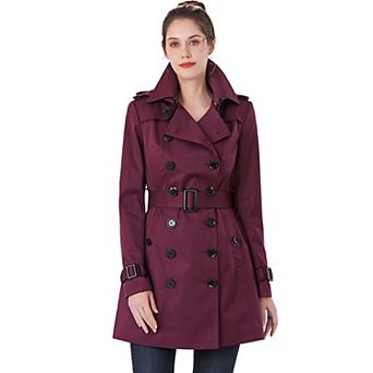 Women's Bgsd Leah Waterproof Hooded Mid Length Trench Coat