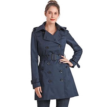 Women's Bgsd Leah Waterproof Hooded Mid Length Trench Coat