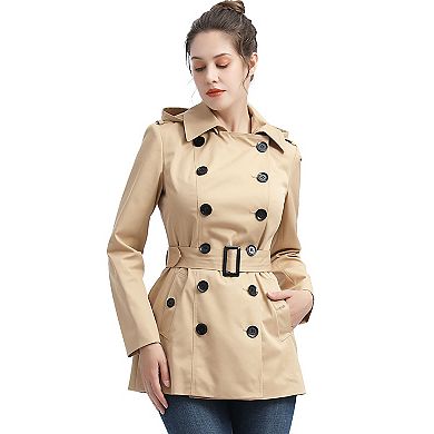 Women's Bgsd Evelyn Waterproof Hooded Short Trench Coat