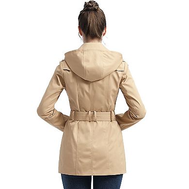 Women's Bgsd Evelyn Waterproof Hooded Short Trench Coat