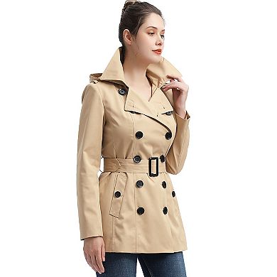 Women's Bgsd Evelyn Waterproof Hooded Short Trench Coat