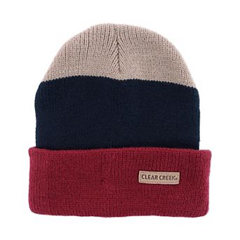 Clear Creek Men's Knit Tri-color Winter Cuff Hat