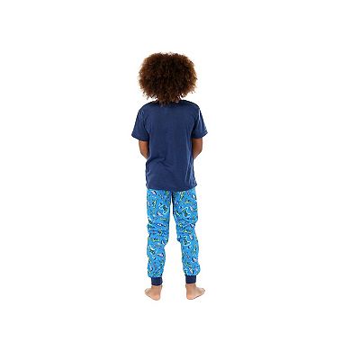 Sleep On It Boys 2-Piece Short-Sleeve Jersey Pajama Top and Pajama Pants Set