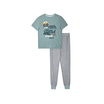Sleep On It Boys 2 pc Short-Sleeve Jersey Pajama Top and Pajama Pants Set