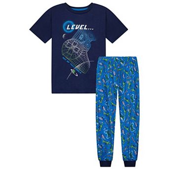 Sleep On It Boys 2 pc Short-Sleeve Jersey Pajama Top and Pajama Pants Set