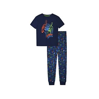 Sleep On It Boys 2 pc Short-Sleeve Jersey Pajama Top and Pajama Bottoms Pants Set
