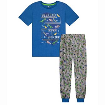 Sleep On It Boys 2 pc Short-sleeve Jersey Pajama Pants Set