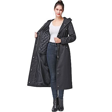 Women's Bgsd Laney Waterproof Hooded Zip-out Lined Long Raincoat