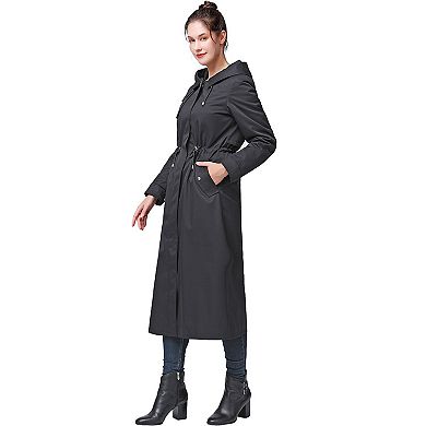 Women's Bgsd Laney Waterproof Hooded Zip-out Lined Long Raincoat