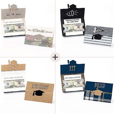 Big Dot Of Happiness Assorted Graduation Cards - Graduation Party Money Holder Cards - 8 Ct