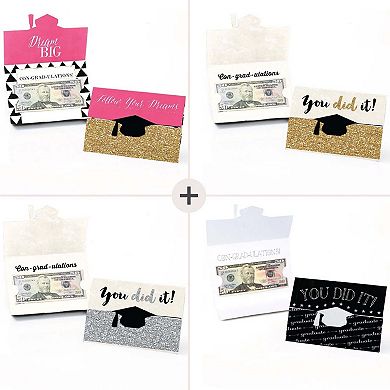 Big Dot Of Happiness Assorted Graduation Cards - Graduation Party Money Holder Cards - 8 Ct