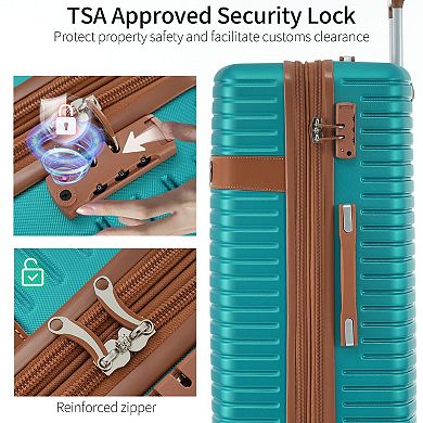 4-pcs Lightweight Expandable Luggage Set With 4 Packing Cubes, Tsa Lock, Spinner Wheels(16/20/24/28)