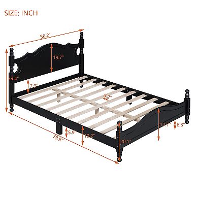 Merax Wood Platform Bed Frame,retro Style Platform Bed With Wooden Slat Support