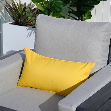 11.81"*21.65" Set Of 2 Solid Color Woven Rectangular Outdoor Lumbar Pillow
