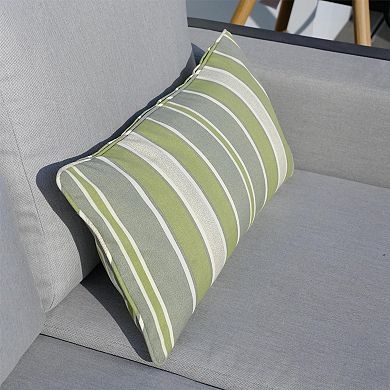 11.81"*21.65" Set Of 2 Lumbar Pillow In Geometric Heathered Stripe/Trellis Lantern Patterned