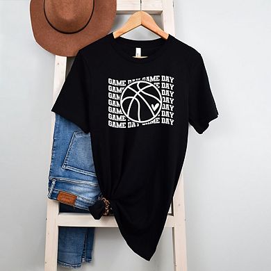 Basketball Game Day Stacked Short Sleeve Graphic Tee