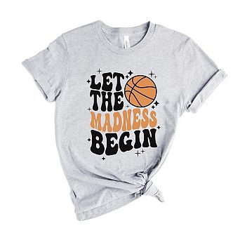 Madness Begin Basketball Short Sleeve Graphic Tee