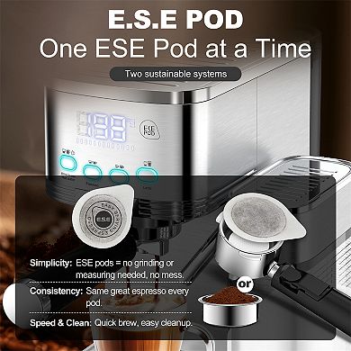 20 Bar Espresso Machine With Automatic Milk Frother, Espresso Maker For Cappuccino Or Latte