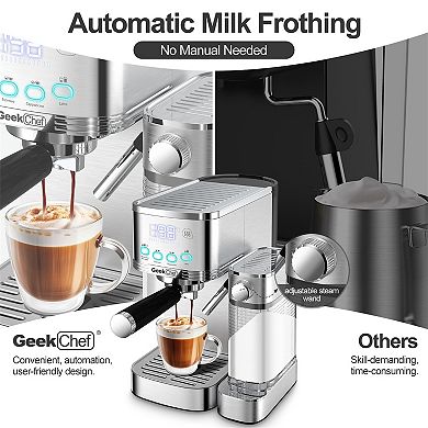 20 Bar Espresso Machine With Automatic Milk Frother, Espresso Maker For Cappuccino Or Latte
