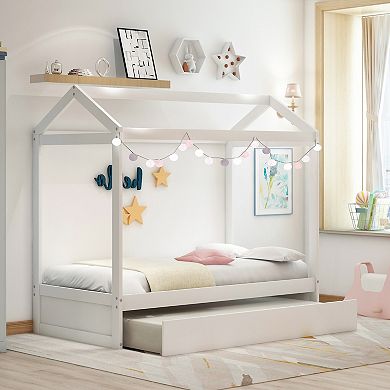 Merax House Bed With Trundle