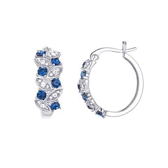Chrystina White & Montana Crystal Hoop Earrings