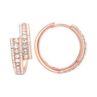 Chrystina Crystal Bypass Hoop Earrings