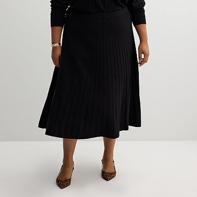 Plus Size Nine West Flare Sweater Skirt