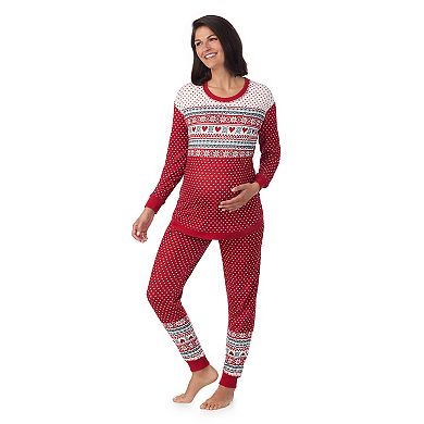 Maternity Cuddl Duds® Sweater Knit Crewneck Pajama Top & Pajama Bottoms Set