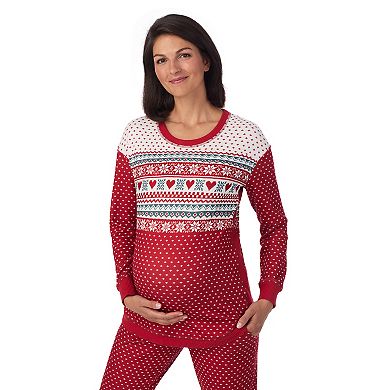 Maternity Cuddl Duds® Sweater Knit Crewneck Pajama Top & Pajama Bottoms Set